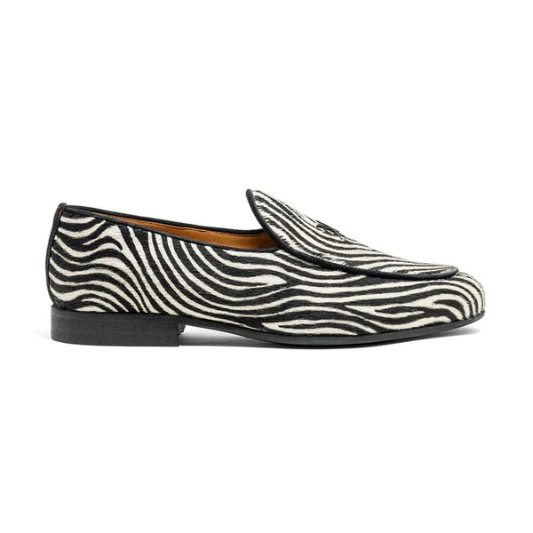del toro shoes Womens Zebra Print Milano Loafer Zebra Print Pony Hair