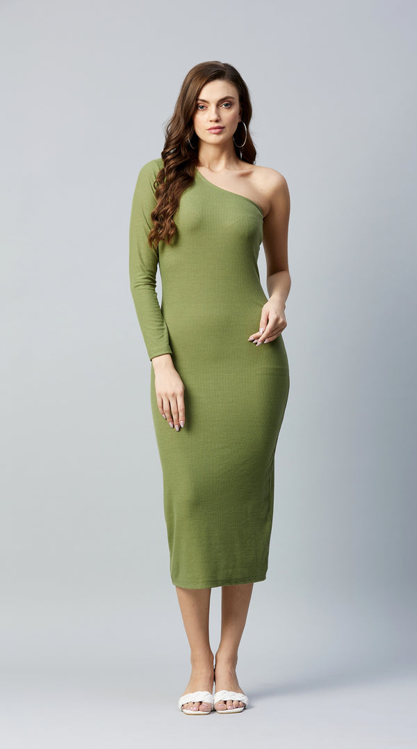 Delan Asymmetric Solid Maxi Dress
