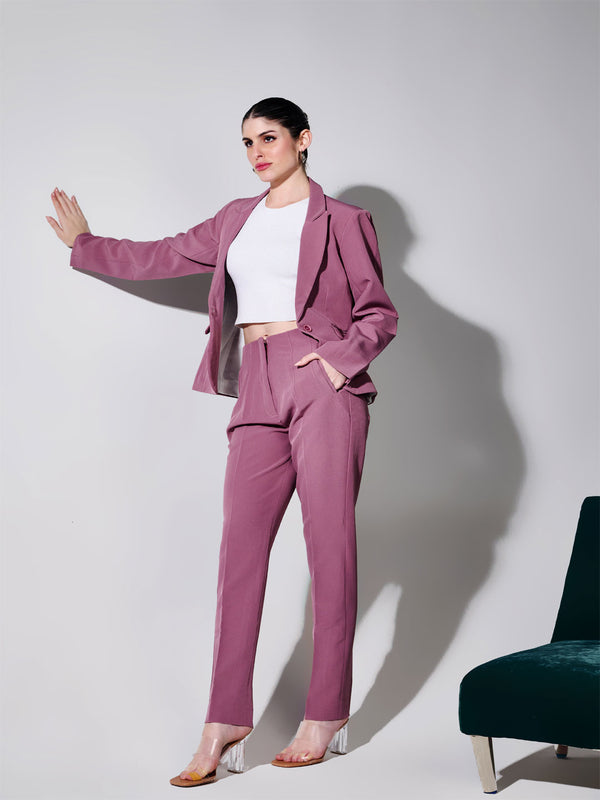 Delan Blazer With Inverted Lapel Collar For Women