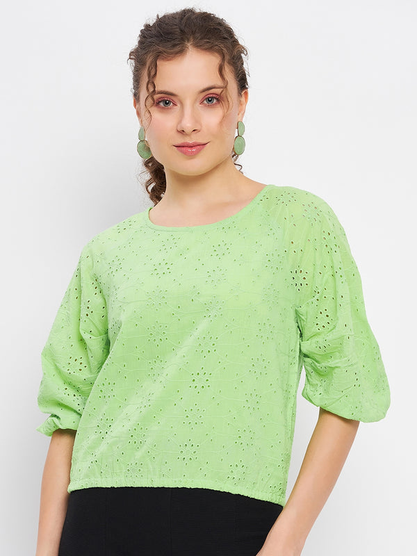 delan Blouson Schiflli Top