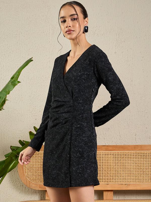 Delan Cantone Tie-dye Metallic Wrap Dress