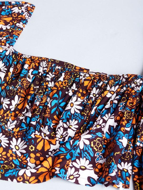 Delan Floral Corset Shape Top