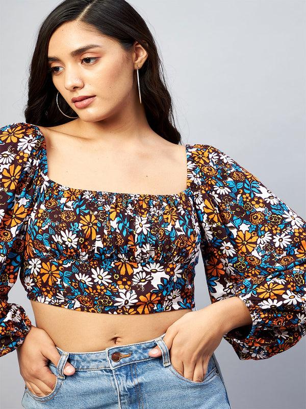 Delan Floral Corset Shape Top