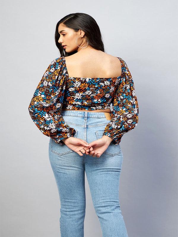 Delan Floral Corset Shape Top