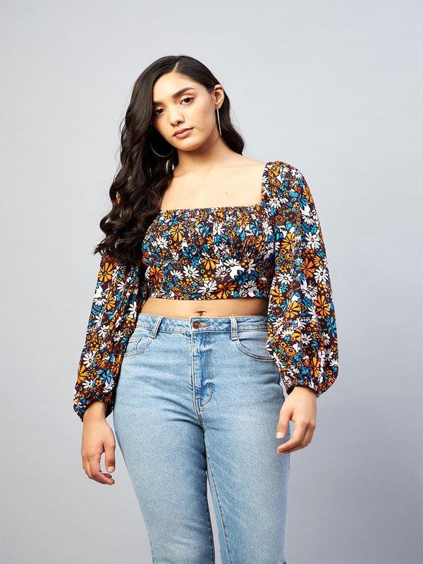 delan Floral Corset Shape Top