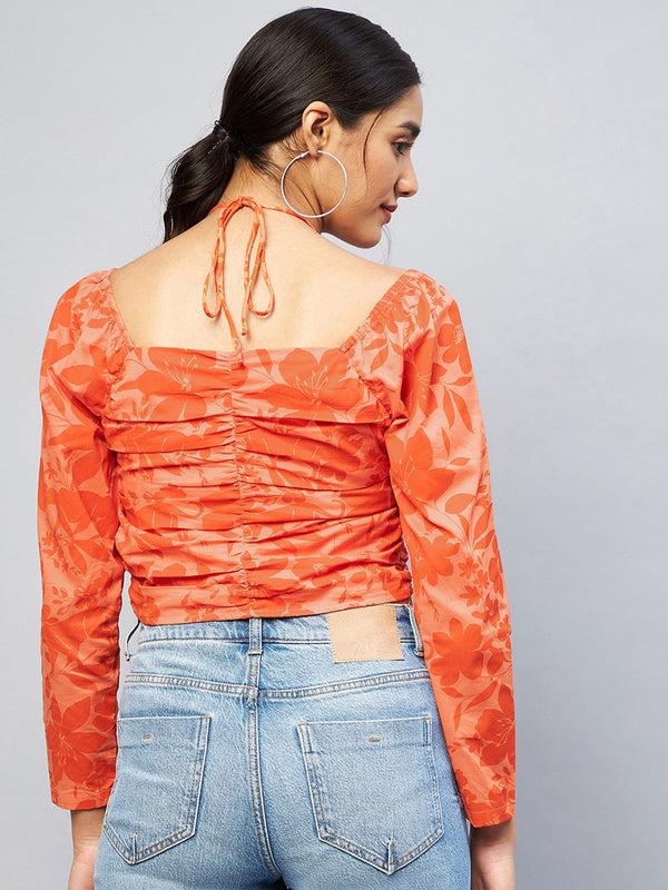 delan Gathered Printed Top