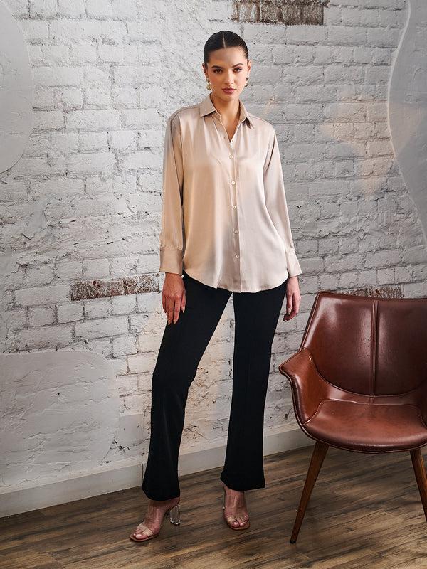 Delan High Waist Straight Fit Trouser