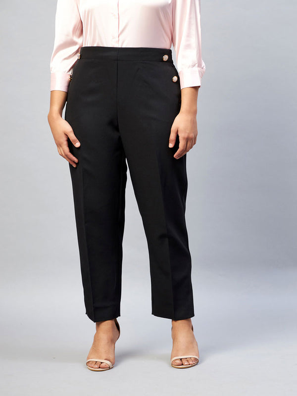 Delan High Waist Trouser With Button