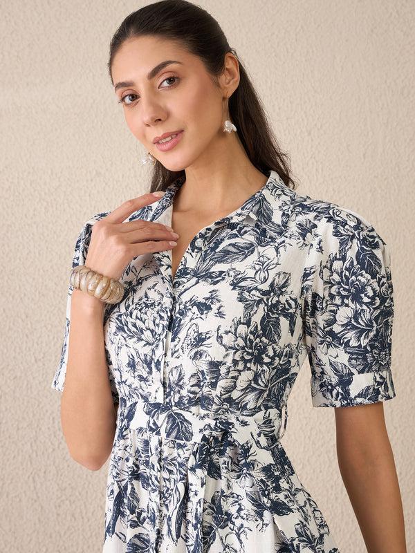 Delan Indigo Garden Dress