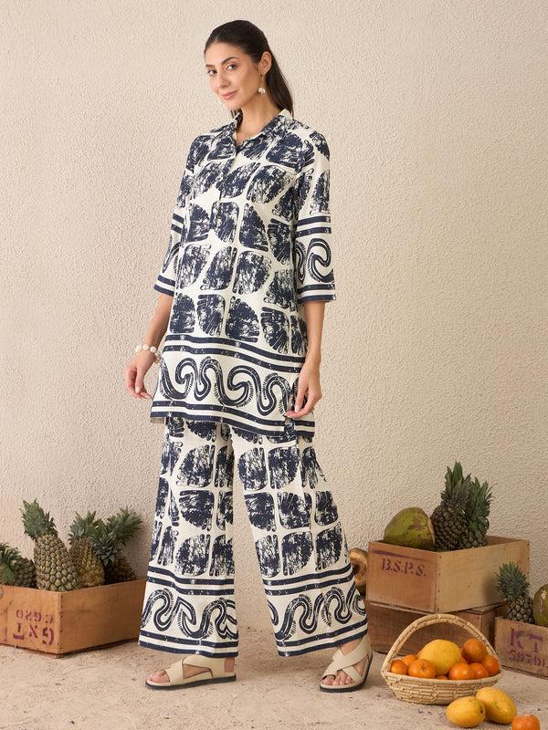 Delan Indigo Mosaic Co-ord Set
