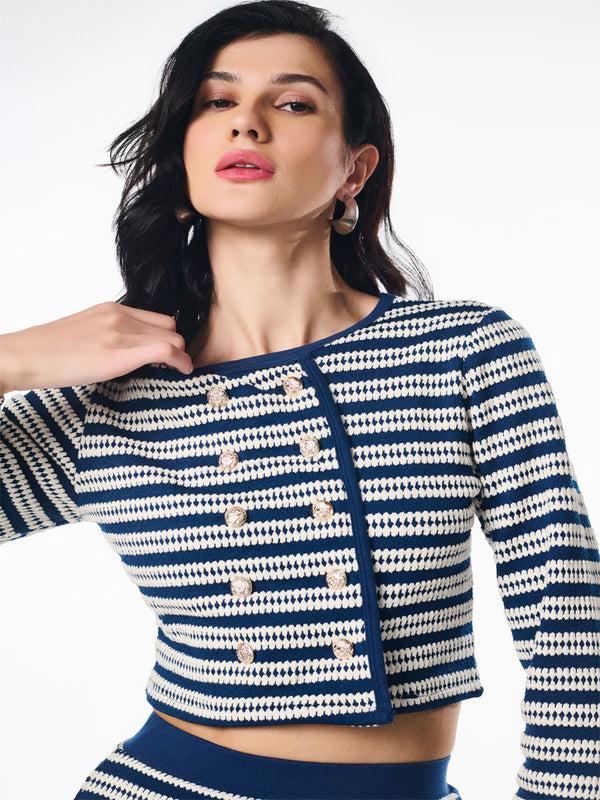 Delan Knitted Stripped Coord Set