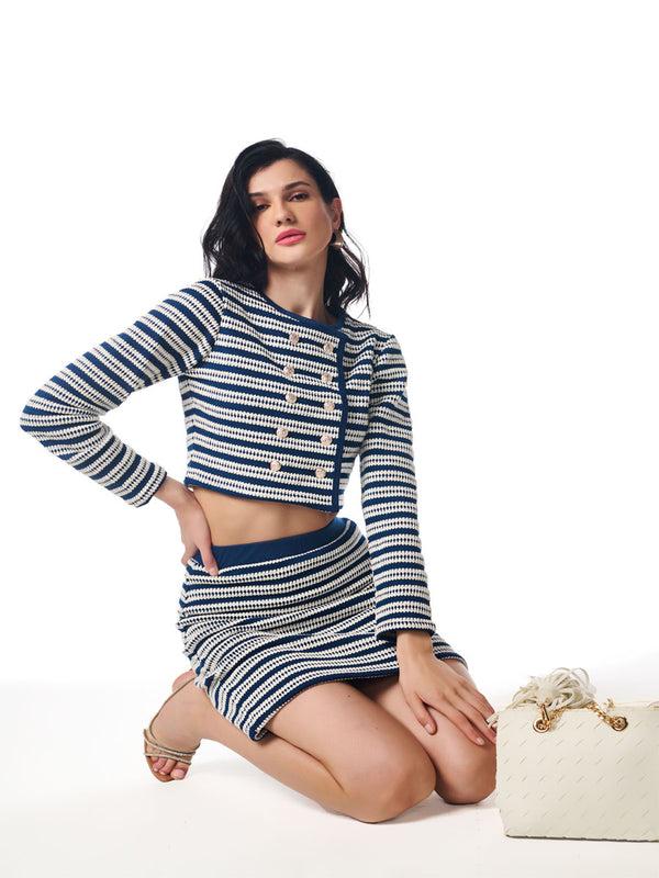 Delan Knitted Stripped Coord Set
