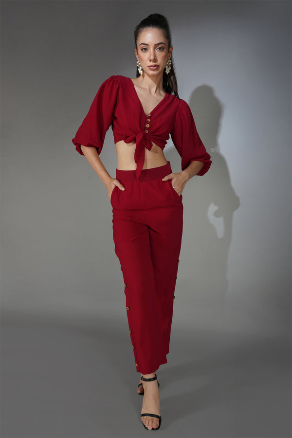 Delan Knot Detailing Solid Co-ord Set