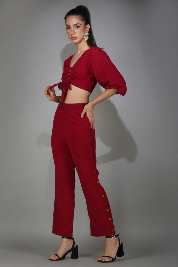 Delan Knot Detailing Solid Co-ord Set