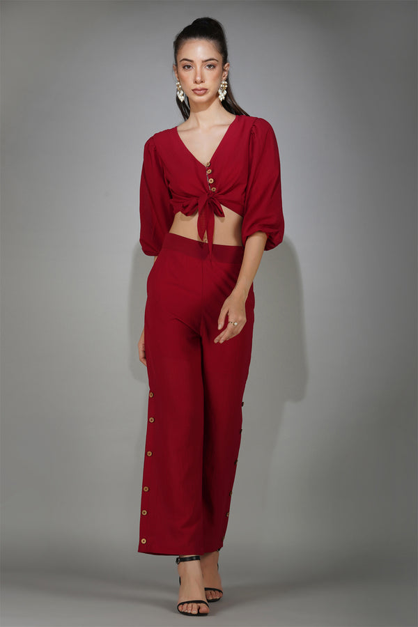 delan Knot Detailing Solid Co-ord Set