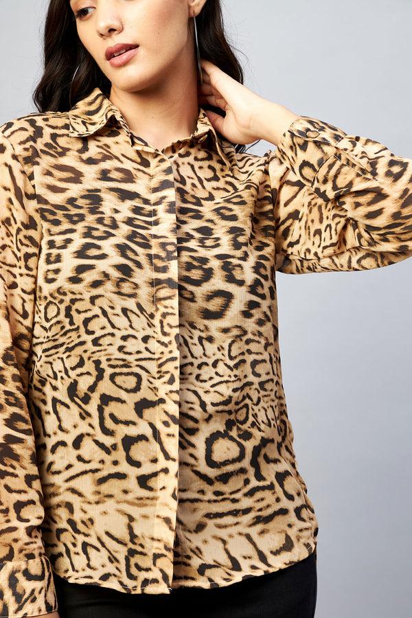 Delan Leopard Printed Shirt