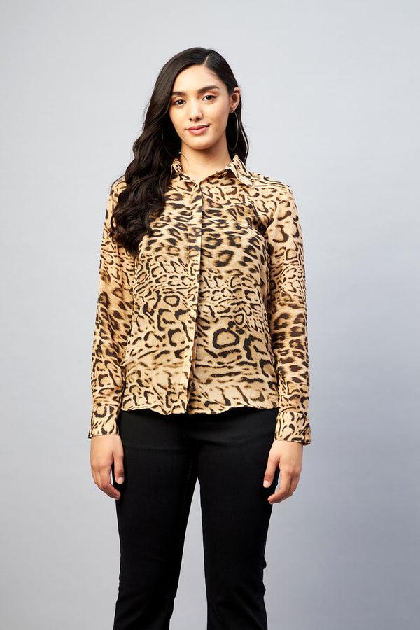 Delan Leopard Printed Shirt
