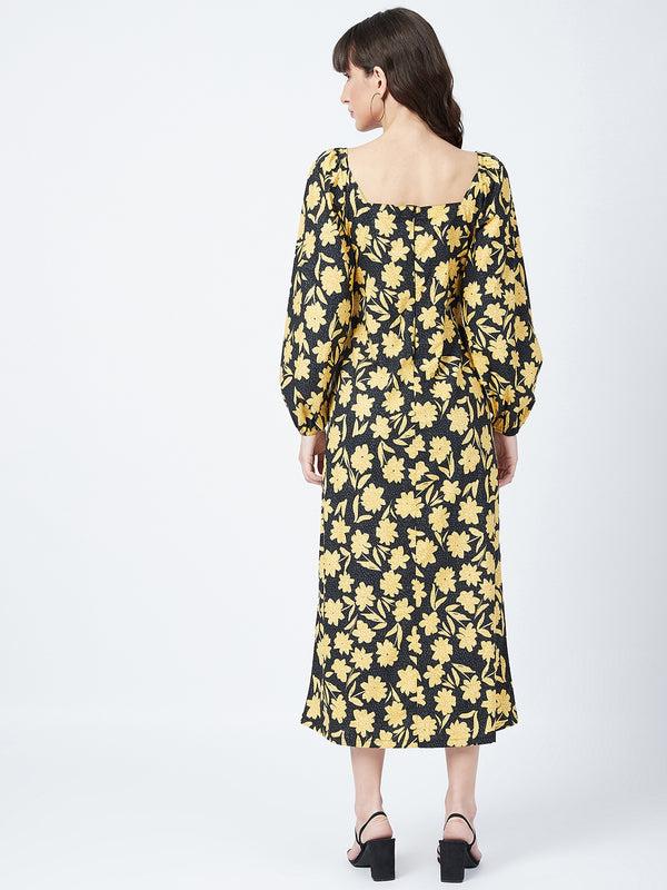 Delan Midnight Bloom Floral Maxi Dress