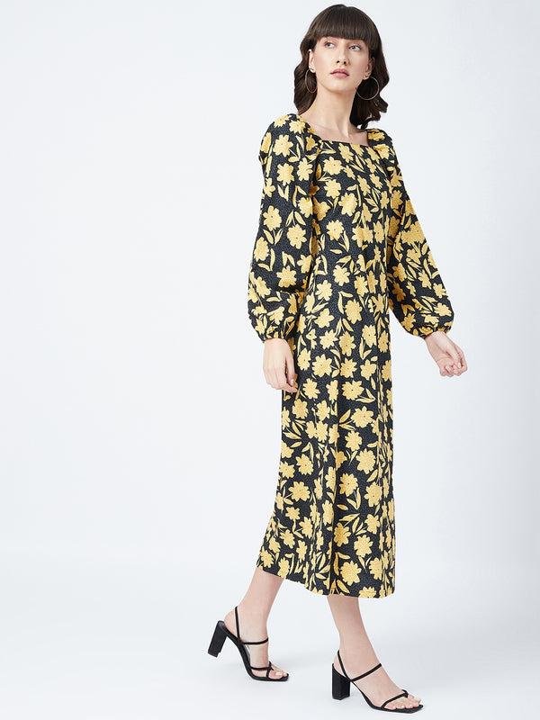 Delan Midnight Bloom Floral Maxi Dress