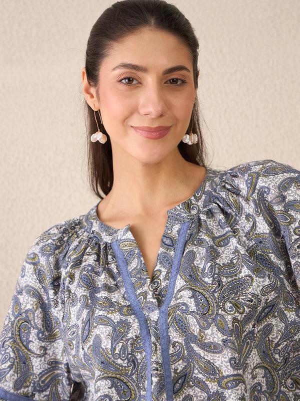 Delan Paisley Drift Blouse