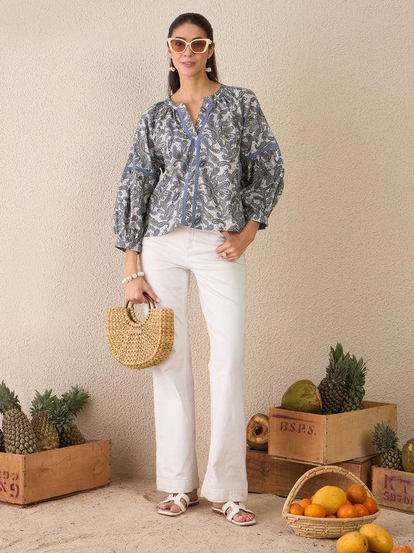 Delan Paisley Drift Blouse