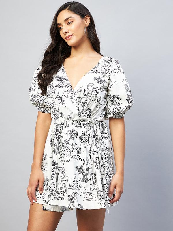 Delan Poplin Printed Dress