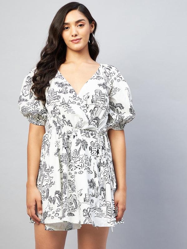 Delan Poplin Printed Dress