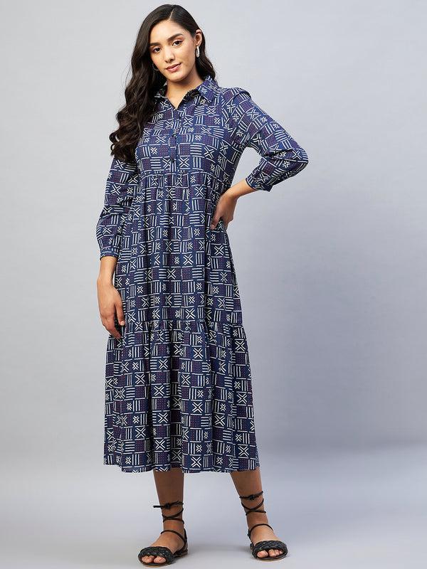 Delan Printed Midi Dress