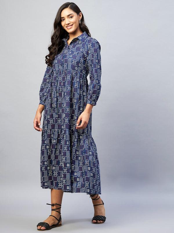 Delan Printed Midi Dress