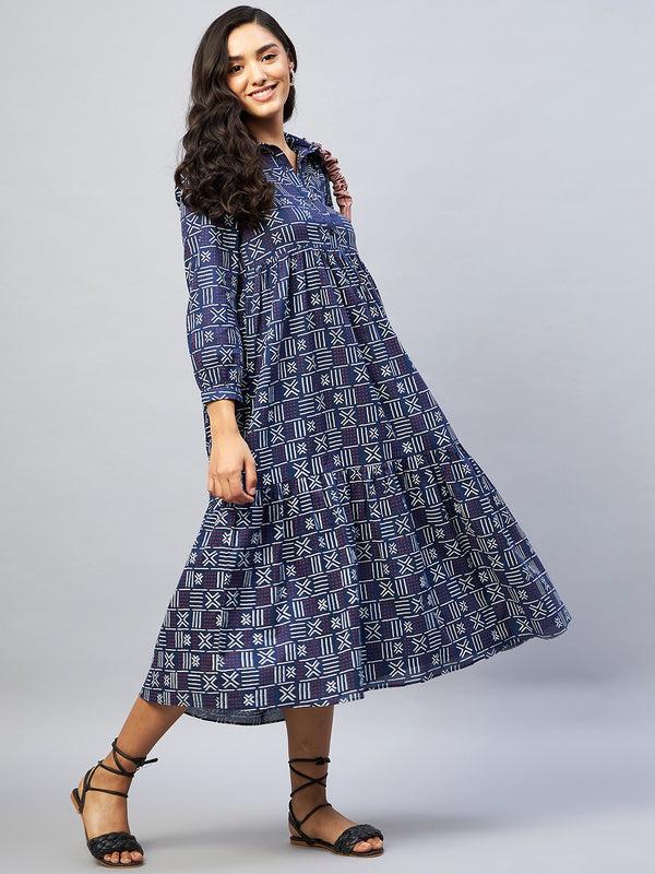 delan Printed Midi Dress