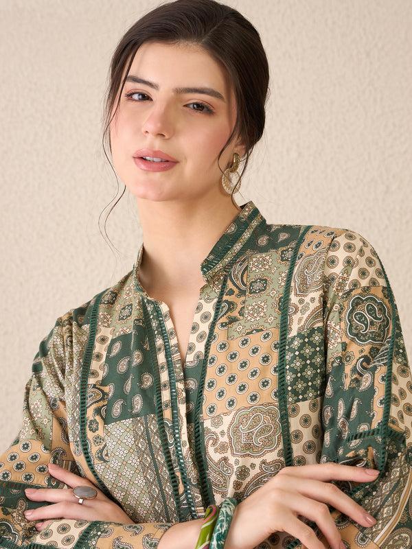 Delan Sage Mosaic Blouse