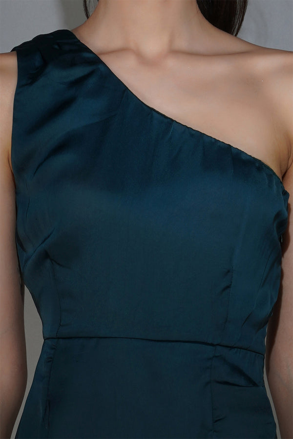Delan Satin One Shoulder Dress