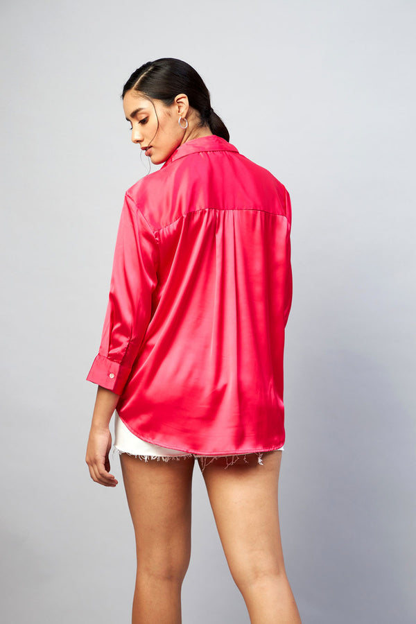 Delan Satin Oversized Shirt