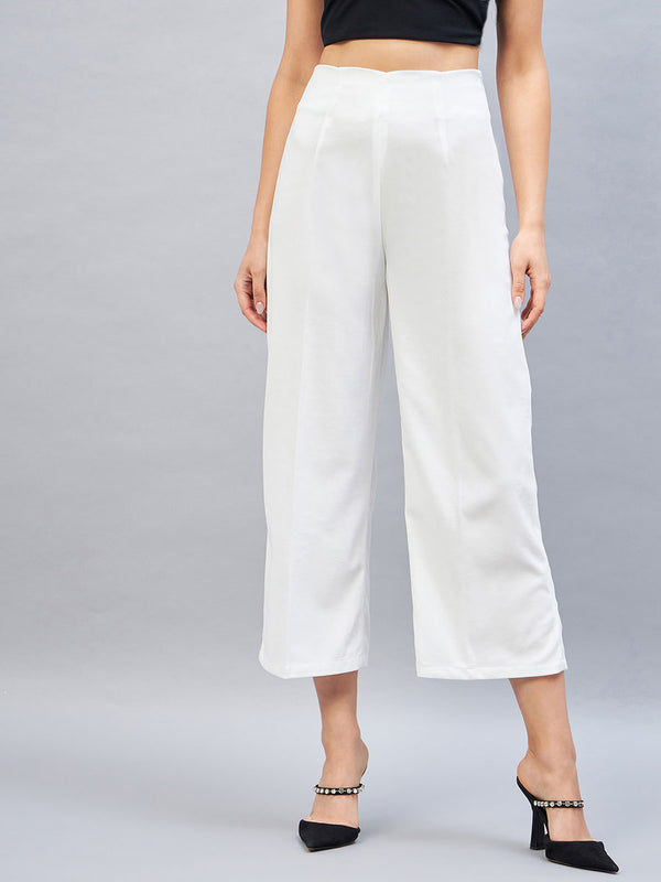 Delan Side Zipper High Waist Wide Leg Culottes