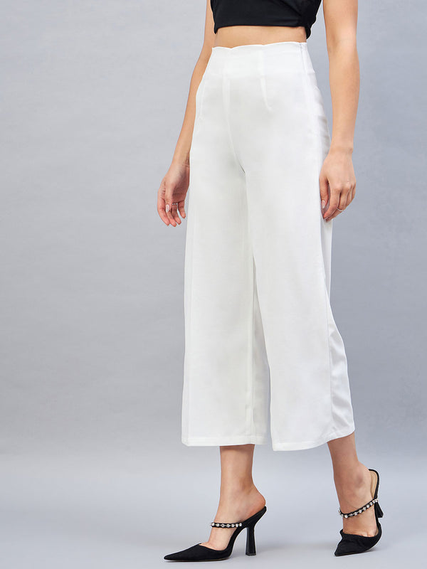 Delan Side Zipper High Waist Wide Leg Culottes