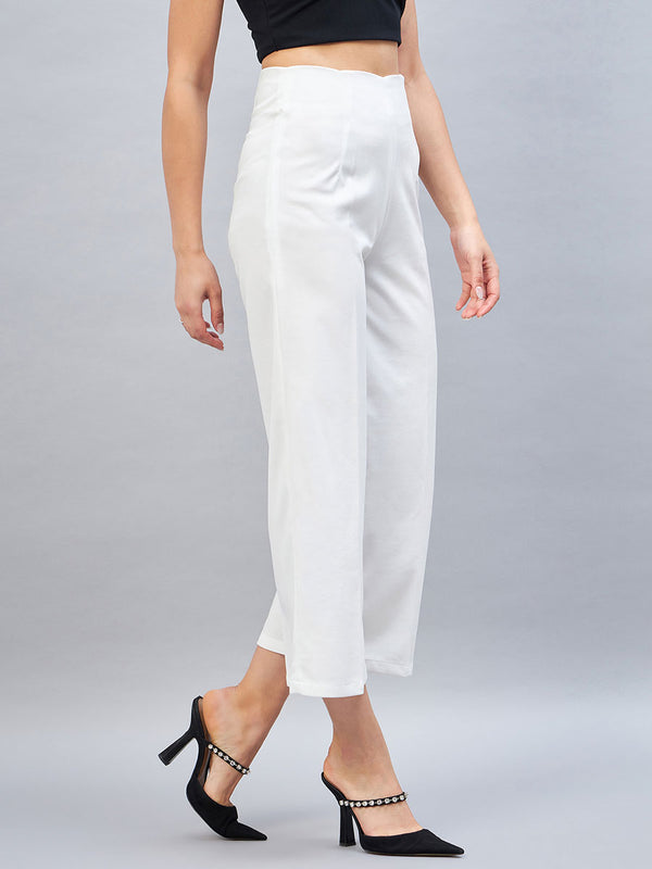 Delan Side Zipper High Waist Wide Leg Culottes