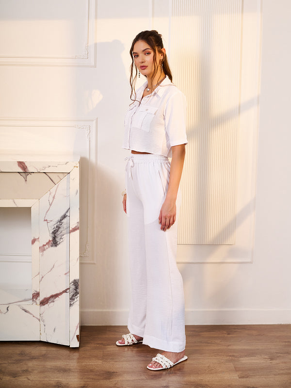 Delan Solid Crop Top