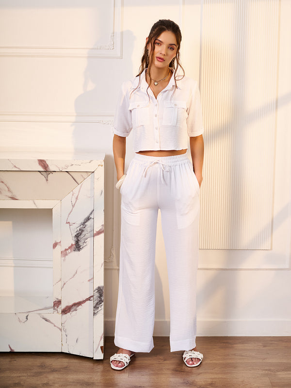 delan Solid Crop Top