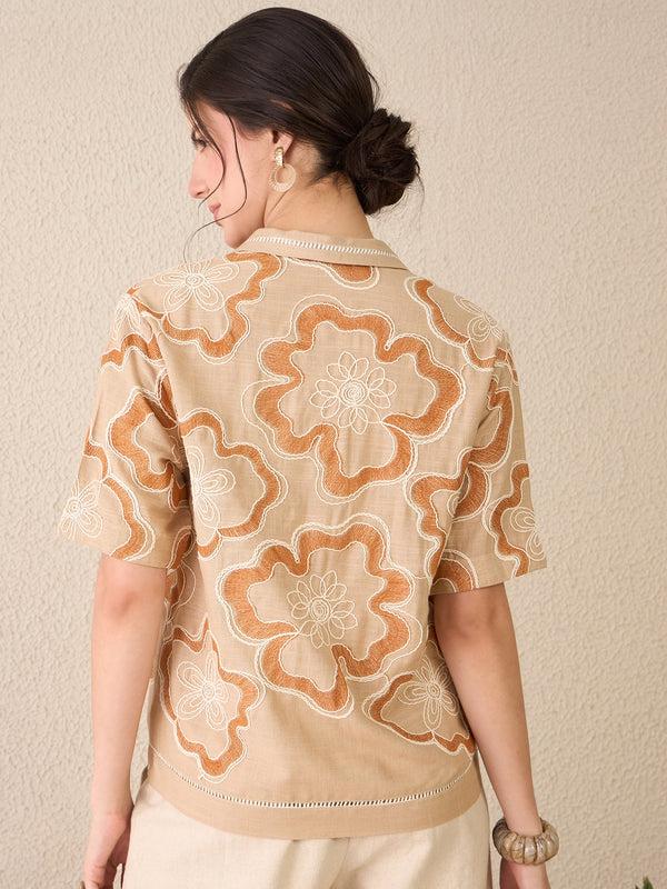 Delan Terracotta Bloom Shirt