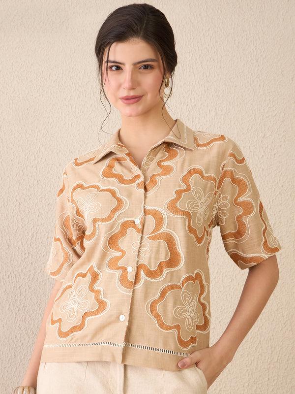 Delan Terracotta Bloom Shirt