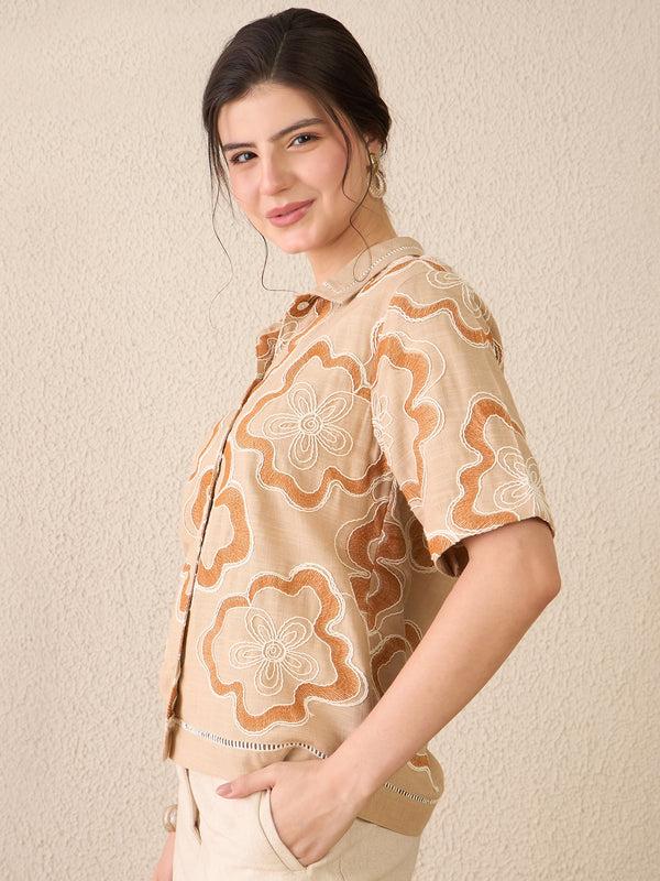 Delan Terracotta Bloom Shirt