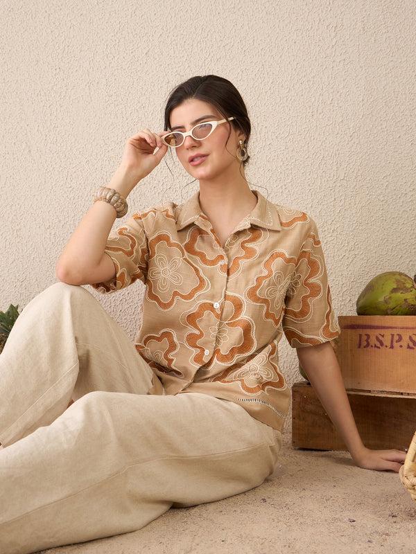 delan Terracotta Bloom Shirt