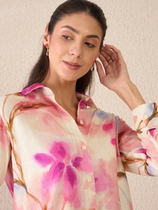 Delan Tropical Blush Shirt