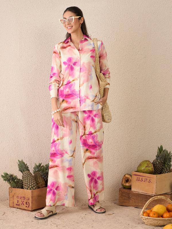 Delan Tropical Blush Shirt