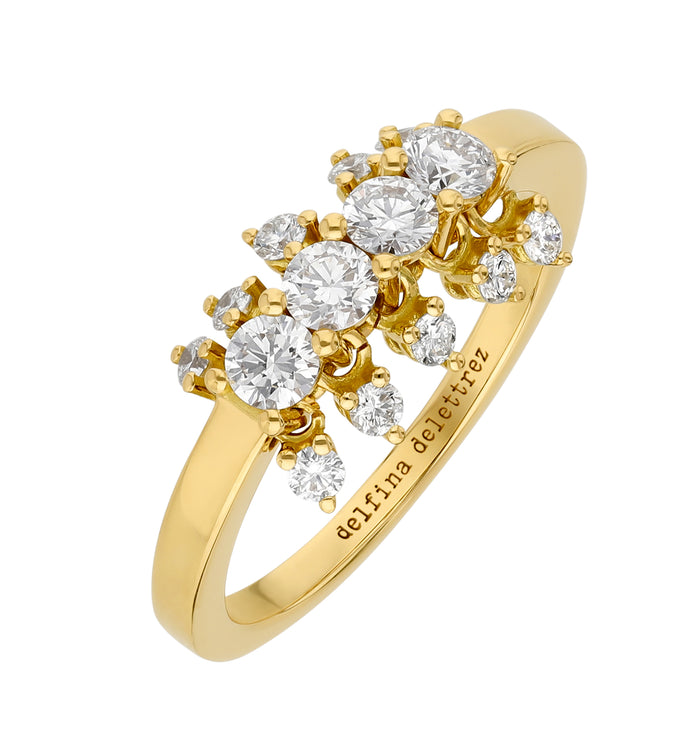 delfina delettrez Dancing Diamonds multi-charm ring