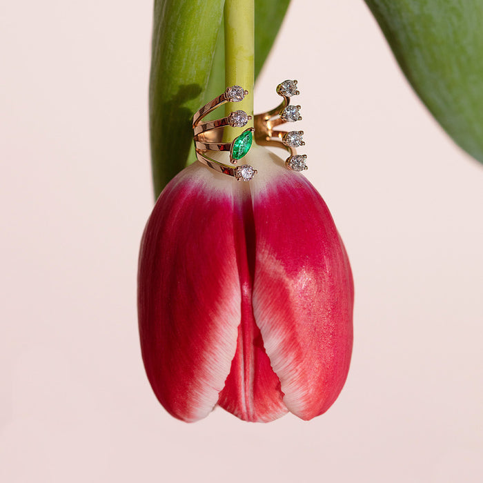 delfina Delettrez Dots Emerald Ring