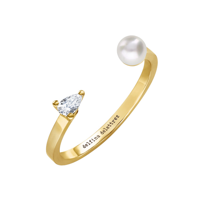 Delfina Delettrez Dots Pearl And Drop Ring