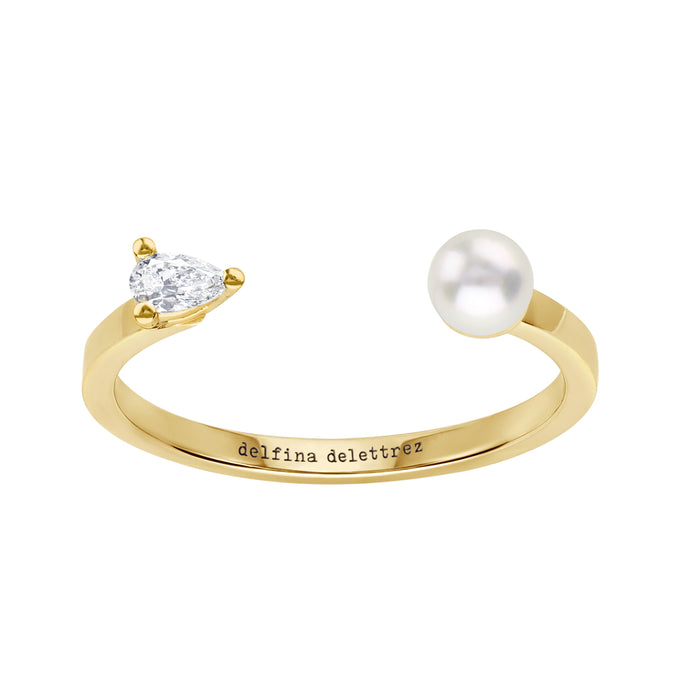 delfina delettrez Dots pearl and drop ring