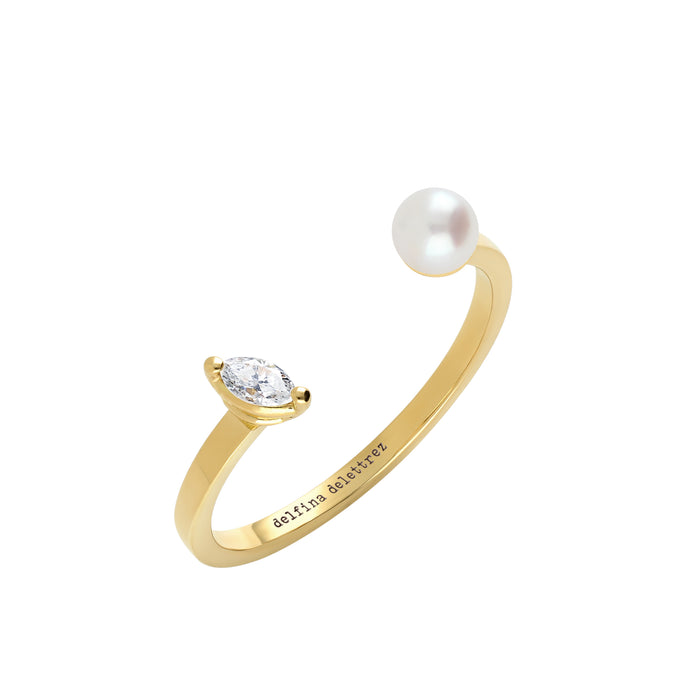 Delfina Delettrez Dots Pearl And Marquise Ring