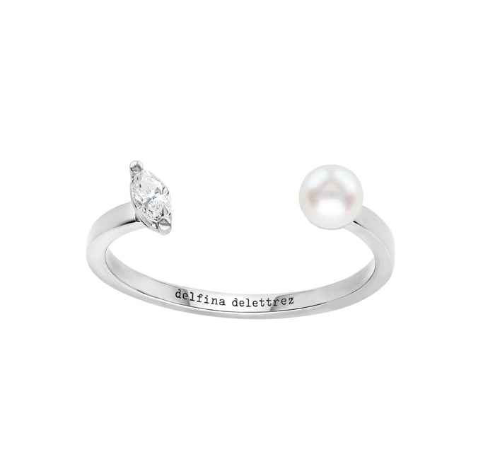Delfina Delettrez Dots Pearl And Marquise Ring